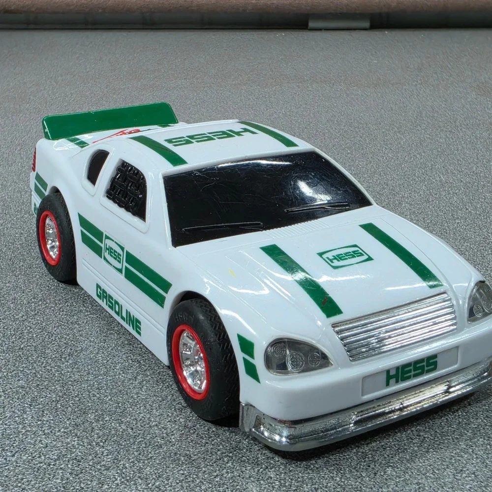 Hess Race Car Toy 2011 White Green Excellent Working Lights Stock Car